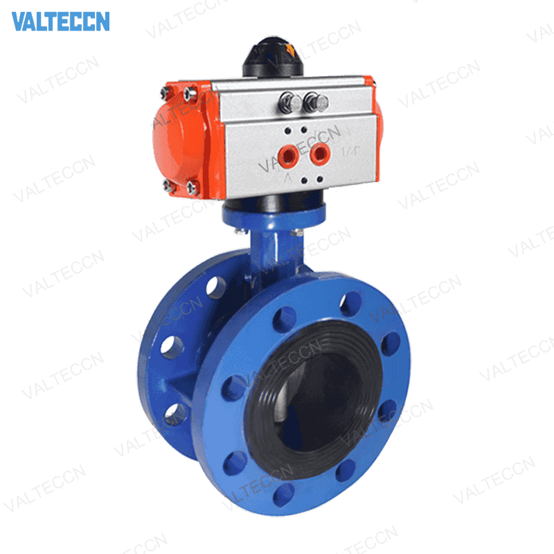 Pneumatic Actuated Double Flanged Butterfly Valve