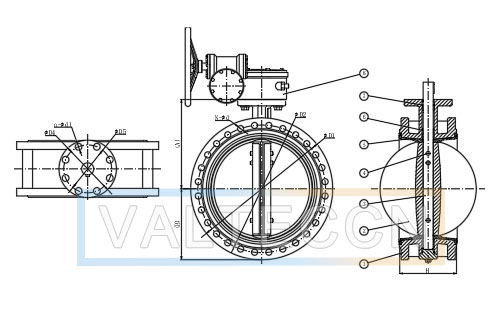 U Type Flange Butterfly Valve Drawing