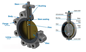 Butterfly valve parts name, butterfly valve components
