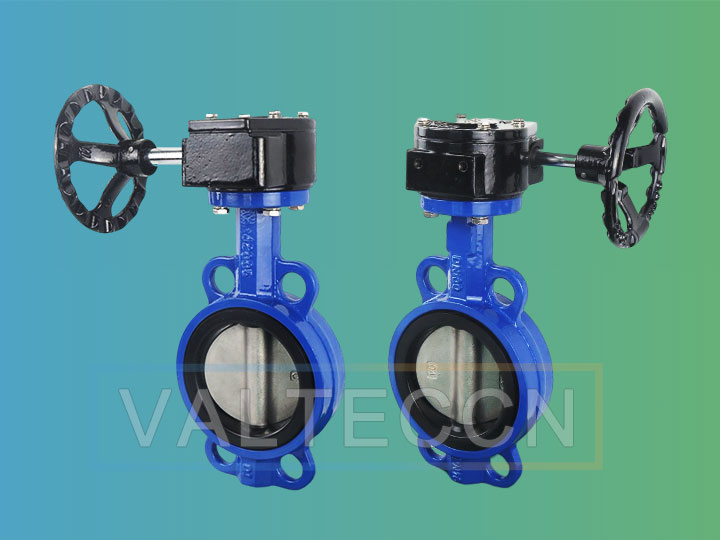 DN100 PN16 Wafer Butterfly Valve with Worm Gear