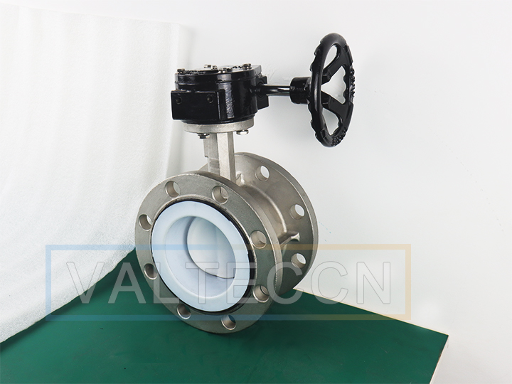 DN100(4 Inch) PTFE Lined Butterfly Valve with Worm Gear