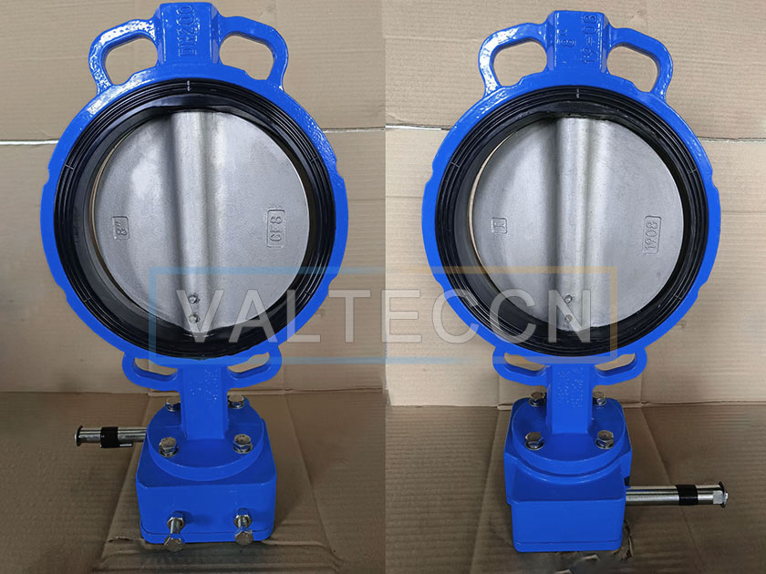 DN200(8 Inch) DI body Wafer Butterfly Valve with Gearbox, CF8 Disc