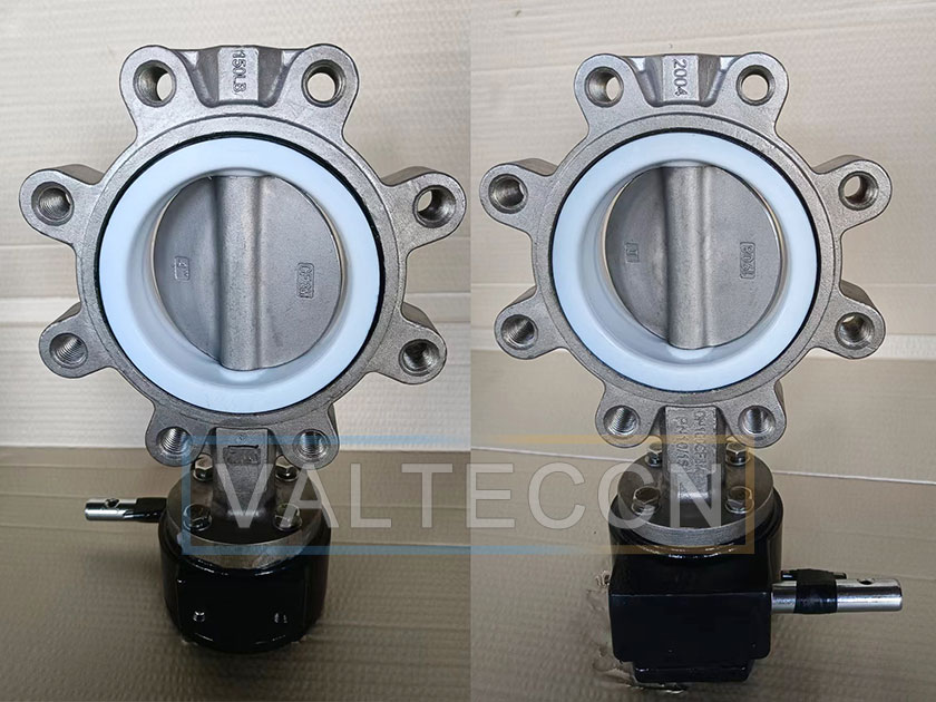 Lug Style Butterfly Valve with PTFE Seat,ss body,gear operated