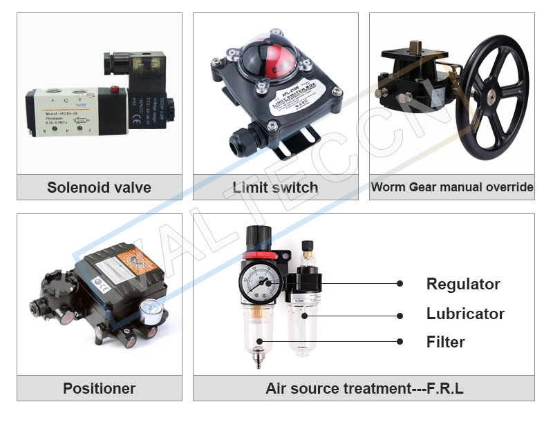 Pneumatic butterfly valve accessories